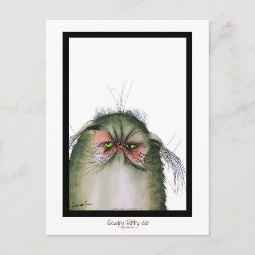 tony fernandess grumpy tabby cat snap postcard