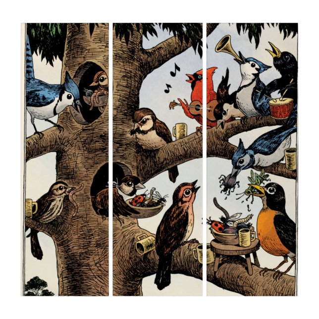 Tony Millionaire Singing Birds Tryptic Triptych (Front)