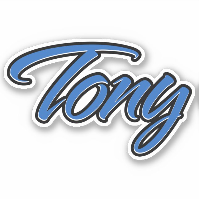 Tony Name blue sticker Sticker Sticker (Front)