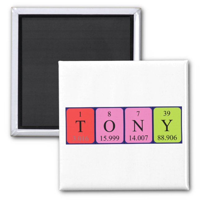 Tony periodic table name magnet (Front)