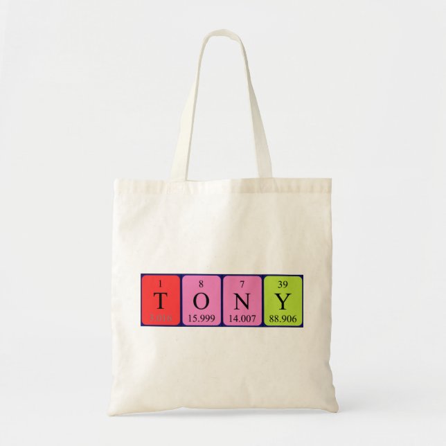 Tony periodic table name tote bag (Front)