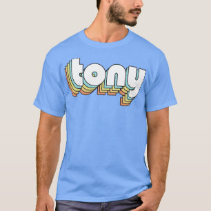 Tony Retro Rainbow Typography Faded Style T-Shirt