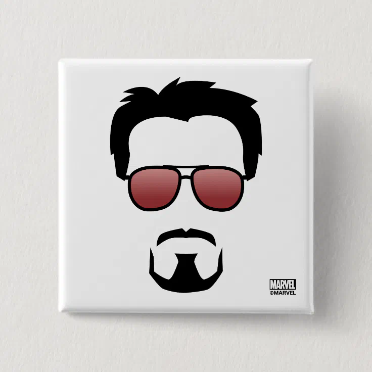 Tony Stark Hairstyle Icon With Aviator Sunglasses Button | Zazzle Tony Stark Hairstyle Icon With Aviator Sunglasses Button | Zazzle