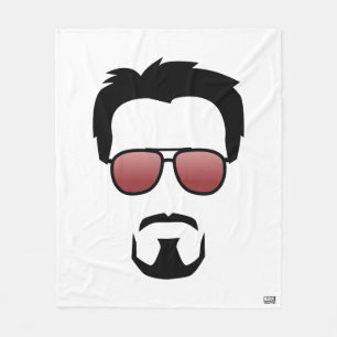 Tony Stark Hairstyle Icon With Aviator Sunglasses Fleece Blanket