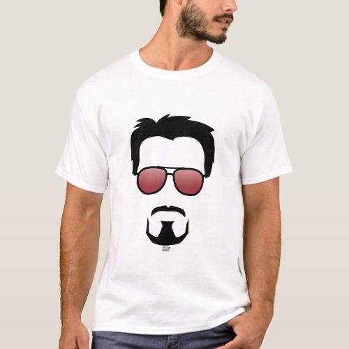 Tony Stark Hairstyle Icon With Aviator Sunglasses T_Shirt