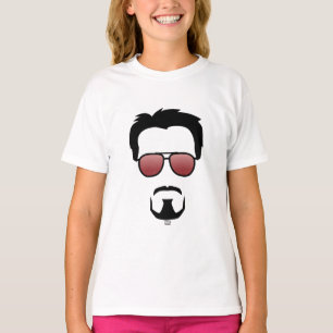 Tony Stark Hairstyle Icon With Aviator Sunglasses T-Shirt