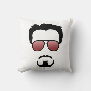 Tony Stark Hairstyle Icon With Aviator Sunglasses Throw Pillow