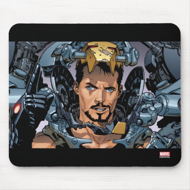 Tony Stark Removing Iron Man Suit Mouse Pad (Front)