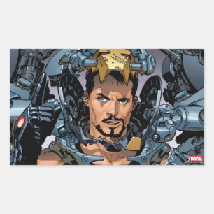 Tony Stark Removing Iron Man Suit Rectangular Sticker