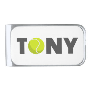 Tony Tennis Silver Finish Money Clip