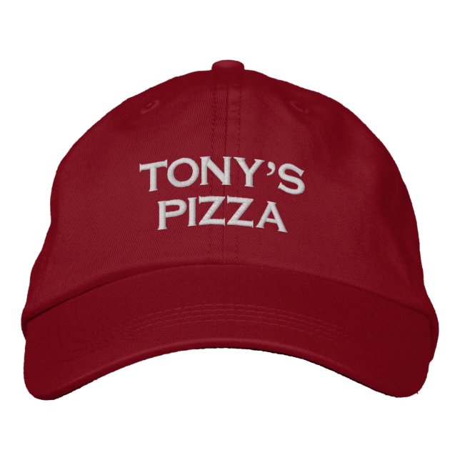 TONY'S PIZZA EMBROIDERED BASEBALL CAP (Front)