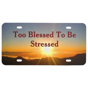 Too Blessed - license plate