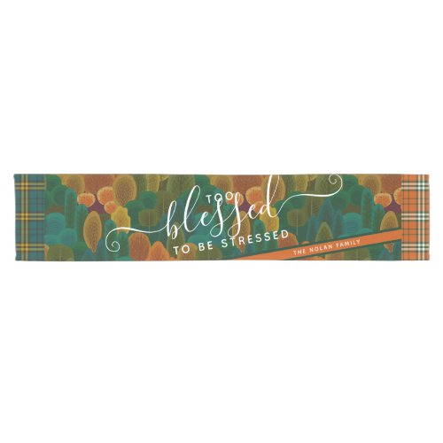 Too Blessed Trendy Autumn Forest Modern Botanical Short Table Runner