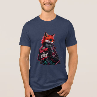 Too Clever to Care Cool Red Fox Streetwear Sunglas Tri-Blend Shirt