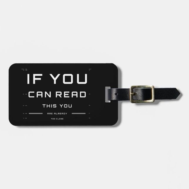 Too Close Eye Exam on Luggage Tag (Front Horizontal)