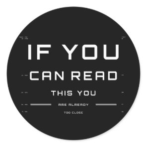 Too Close Eye Exam on Round Sticker (20)