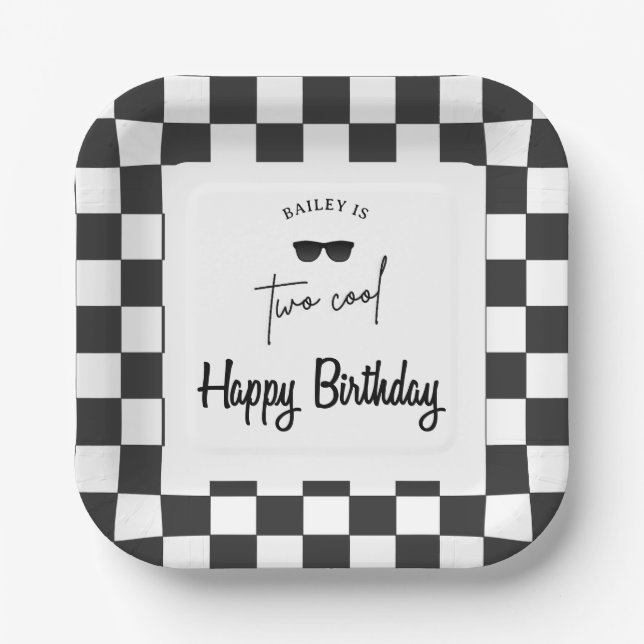 Too Cool 2nd Birthday  Paper Plates (Front)