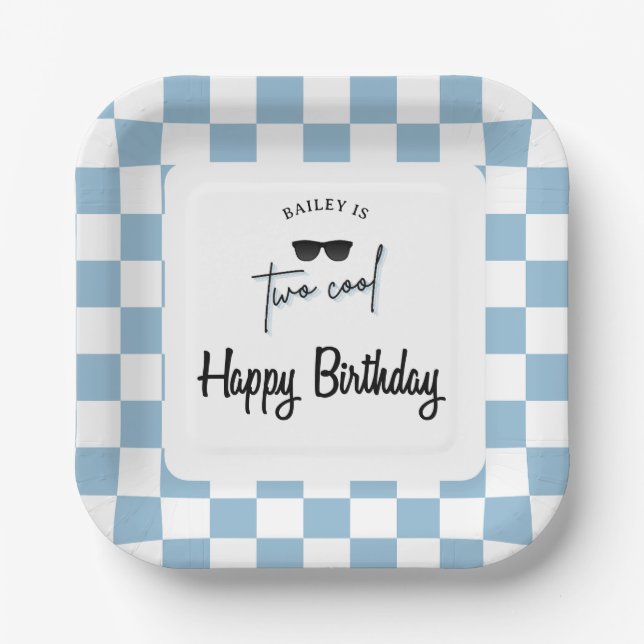 Too Cool 2nd Birthday  Paper Plates (Front)
