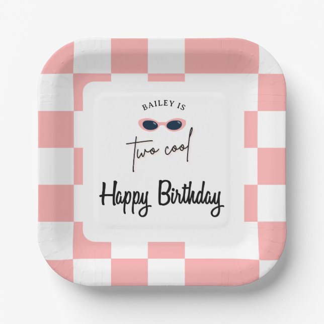 Too Cool 2nd Birthday  Paper Plates (Front)