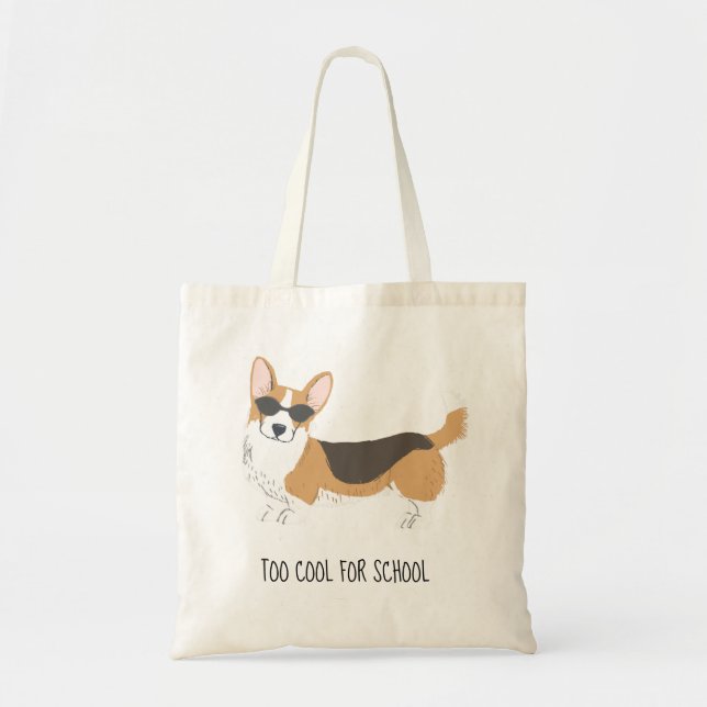 Too Cool Corgi Tote Bag (Front)