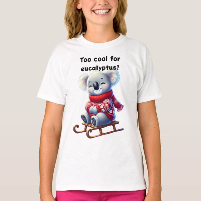 Too Cool for Eucalyptus | Funny Koala Kids T-Shirt (Front)