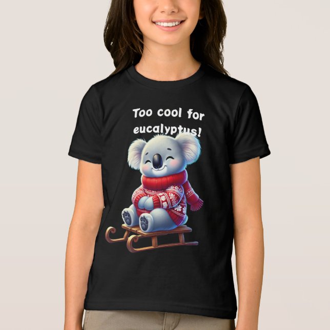 Too Cool for Eucalyptus | Funny Koala Kids T-Shirt Tri-Blend Shirt (Front)