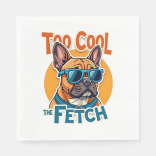 Too Cool for Fetch French Bulldog Vintage Sunglass Napkins