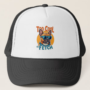Too Cool for Fetch French Bulldog Vintage Sunglass Trucker Hat