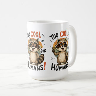 Too Cool for Humans Raccoon Retro Vintage Sunset Coffee Mug