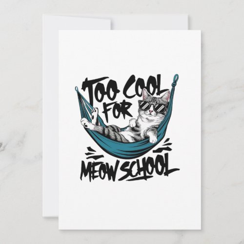 Too cool for meow school thank you card