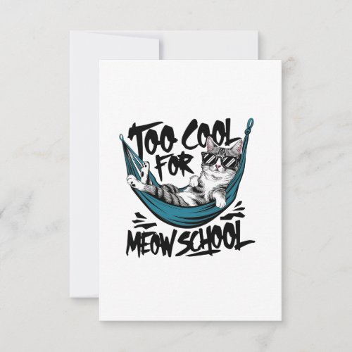 Too cool for meow school thank you card