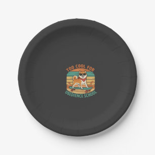 Too Cool for Obedience School Dog Skateboard Paper Plates