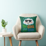 Too Cool for Rain | Cute Cloud Throw Pillow