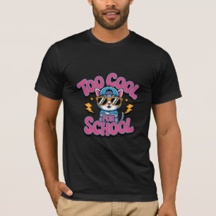 Too Cool For School Funny Cat Wearing Sunglasses T-Shirt