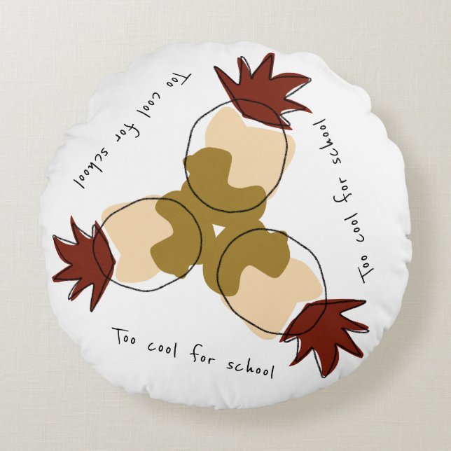 Too Cool For School Round Cushion with Pineapple (Front)