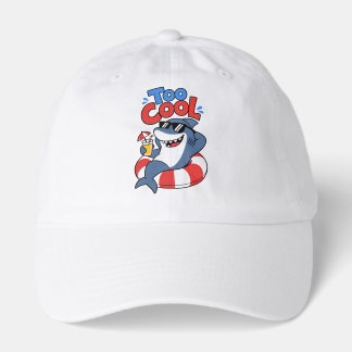 Too Cool Summer Shark Wearing Sunglasses Cartoon  Hat