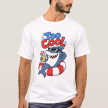 Too Cool Summer Shark Wearing Sunglasses Cartoon 
