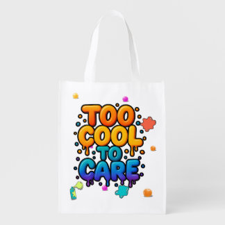 Too Cool To Care Bold Graffiti Pastel Shirt with Grocery Bag