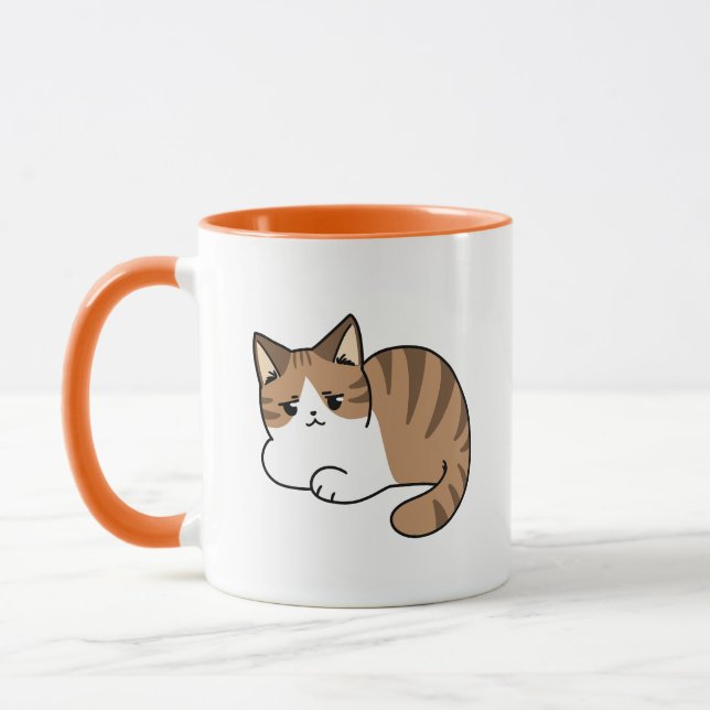 Too Cool to Care, Too Lazy to Move – Relaxing Cat  Mug (Left)