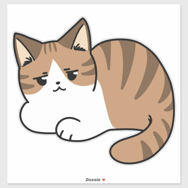 Too Cool to Care, Too Lazy to Move – Relaxing Cat  Sticker (Sheet)