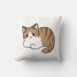 Too Cool to Care, Too Lazy to Move – Relaxing Cat Throw Pillow