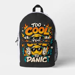 Too Cool To Panic Funny Smiley Graphic Design Printed Backpack
