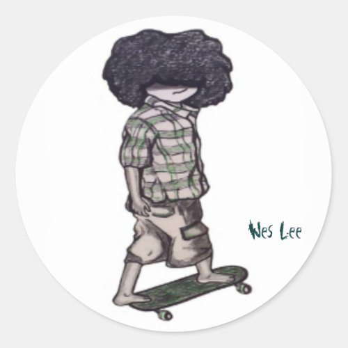 Too Cool to Skateboard Classic Round Sticker