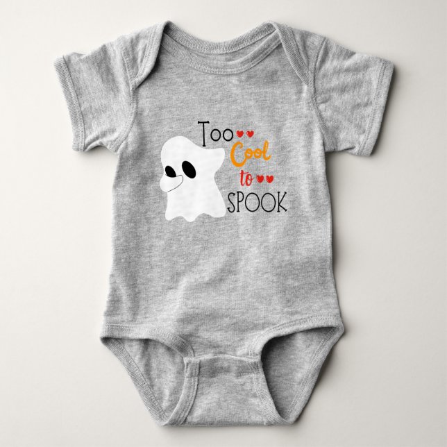 Too Cool To Spook | Halloween Baby Bodysuit (Front)