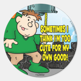 Too Cute Classic Round Sticker