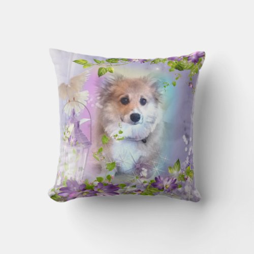 Too Cute Corgi Puppy Throw Pillow