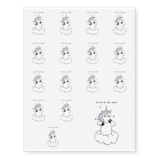 Too cute for this planet (Unicorn) Temporary Tattoos