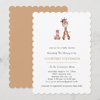 Too Cute Giraffe Baby Shower Invitation
