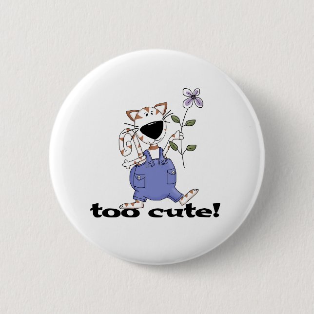 Too Cute Kitty Cat Button (Front)