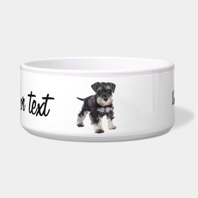 Too Cute Puppy Miniature Schnauzer Dog Bowl (Front)